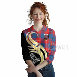 Blane Tartan Women's Casual Shirt with Family Crest and Celtic Symbol Style