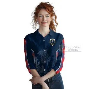 Blane Tartan Women's Casual Shirt with Family Crest and Scottish Thistle Vibes Sport Style