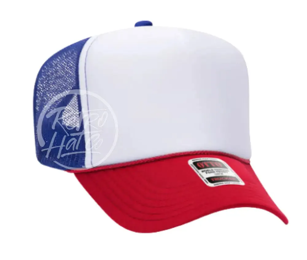 Blank Retro Foam Front Meshback Trucker Rope Hat