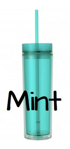 Blank Skinny Tumbler 16 oz Double Wall BPA Free Acrylic Tumbler, Personalize Monogram Tumblers, Blank Tumblers