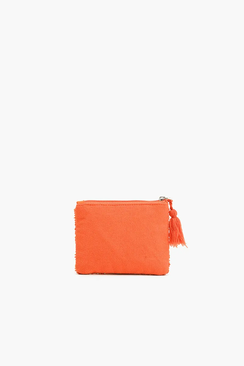 Blazing Orange evil eye coin pouch