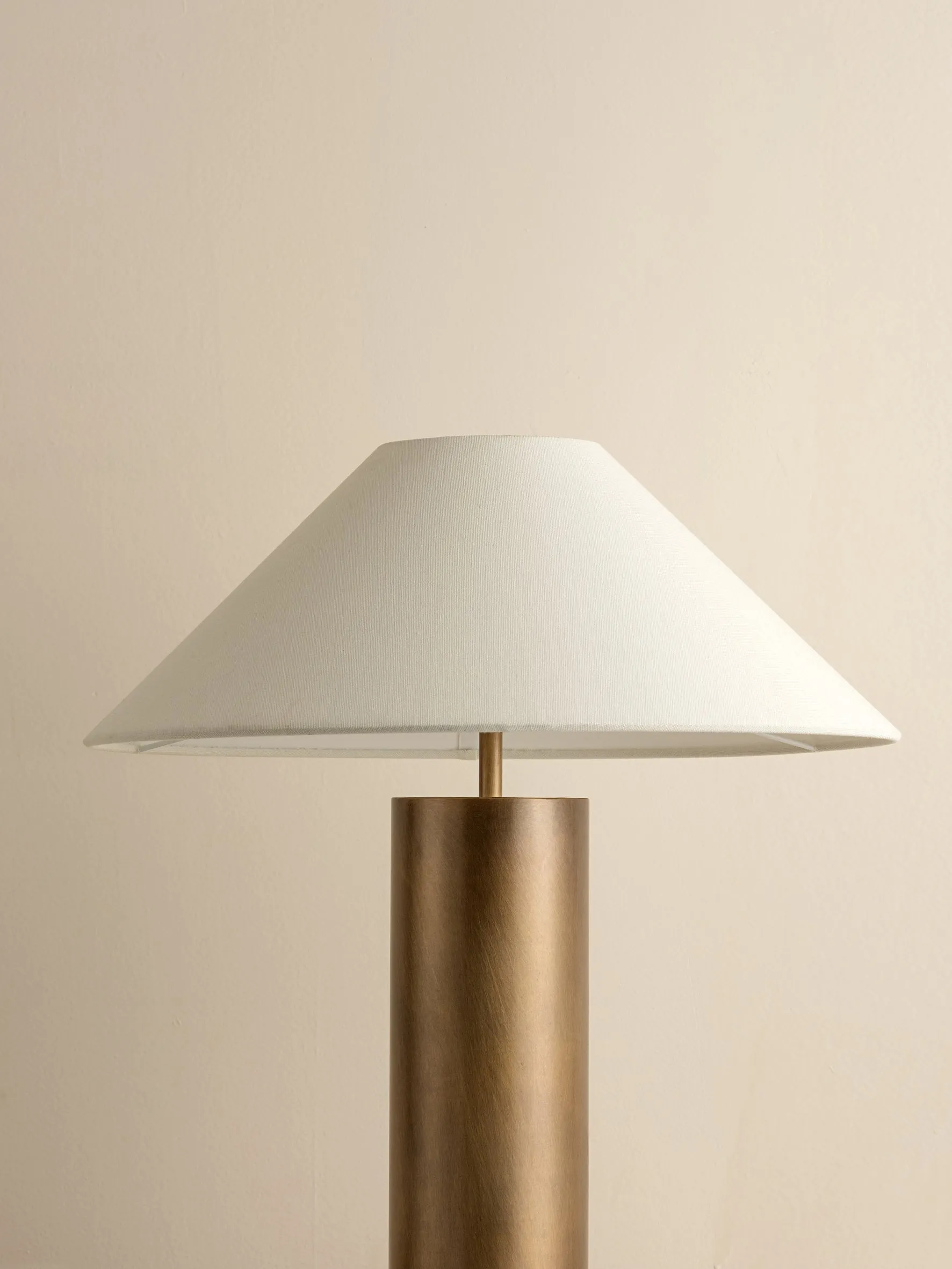 Bleeker - aged brass and linen table lamp