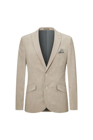 Blended Stretch Textured Suit in Regular Fit