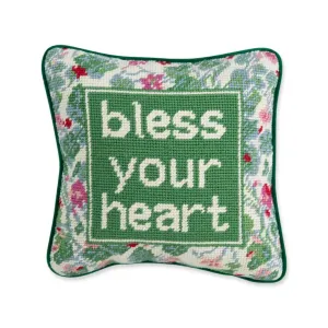 Bless your Heart Needlepoint Pillow by Furbish Studio