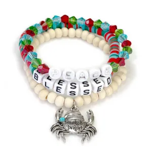 BLESSED PEACE Stretch Bracelet Set