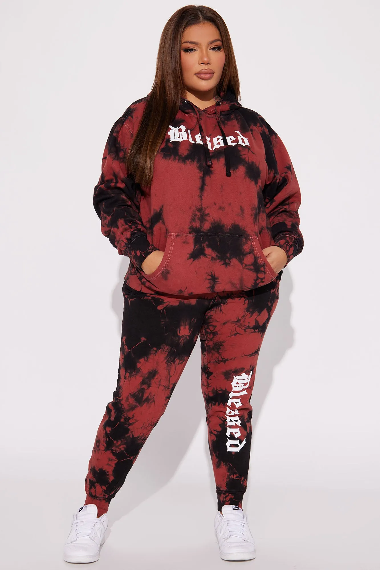 Blessed Tie Dye Jogger - Red