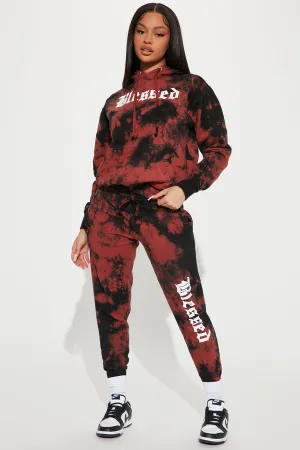 Blessed Tie Dye Jogger - Red