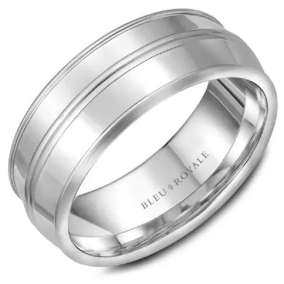 Bleu Royale Knife Edge Wedding Band