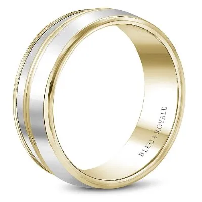 Bleu Royale Two-Tone Knife Edge Wedding Band