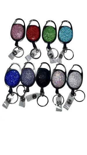 Bling retractable I.D holder