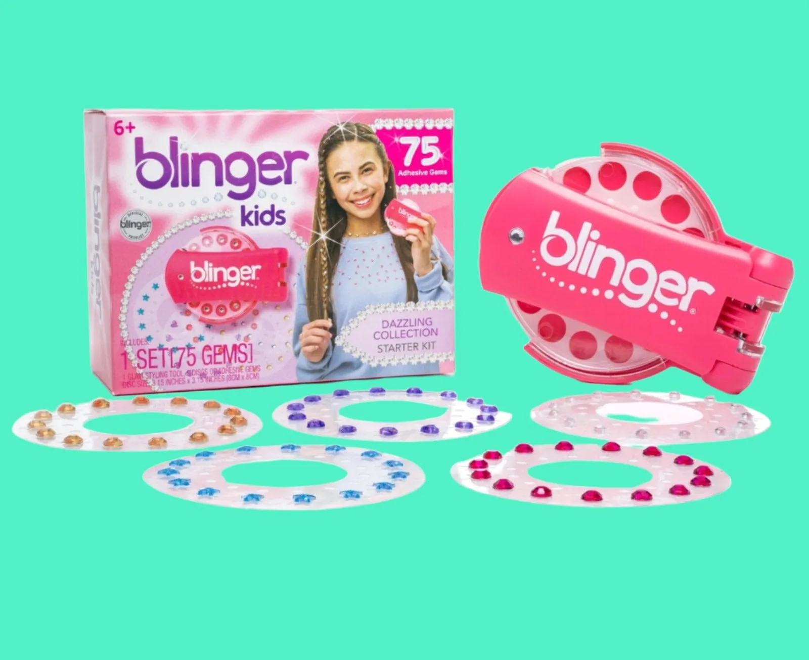 Blinger Hair Gems Dazzling Blinger Tool and 75 Gem Starter Kit