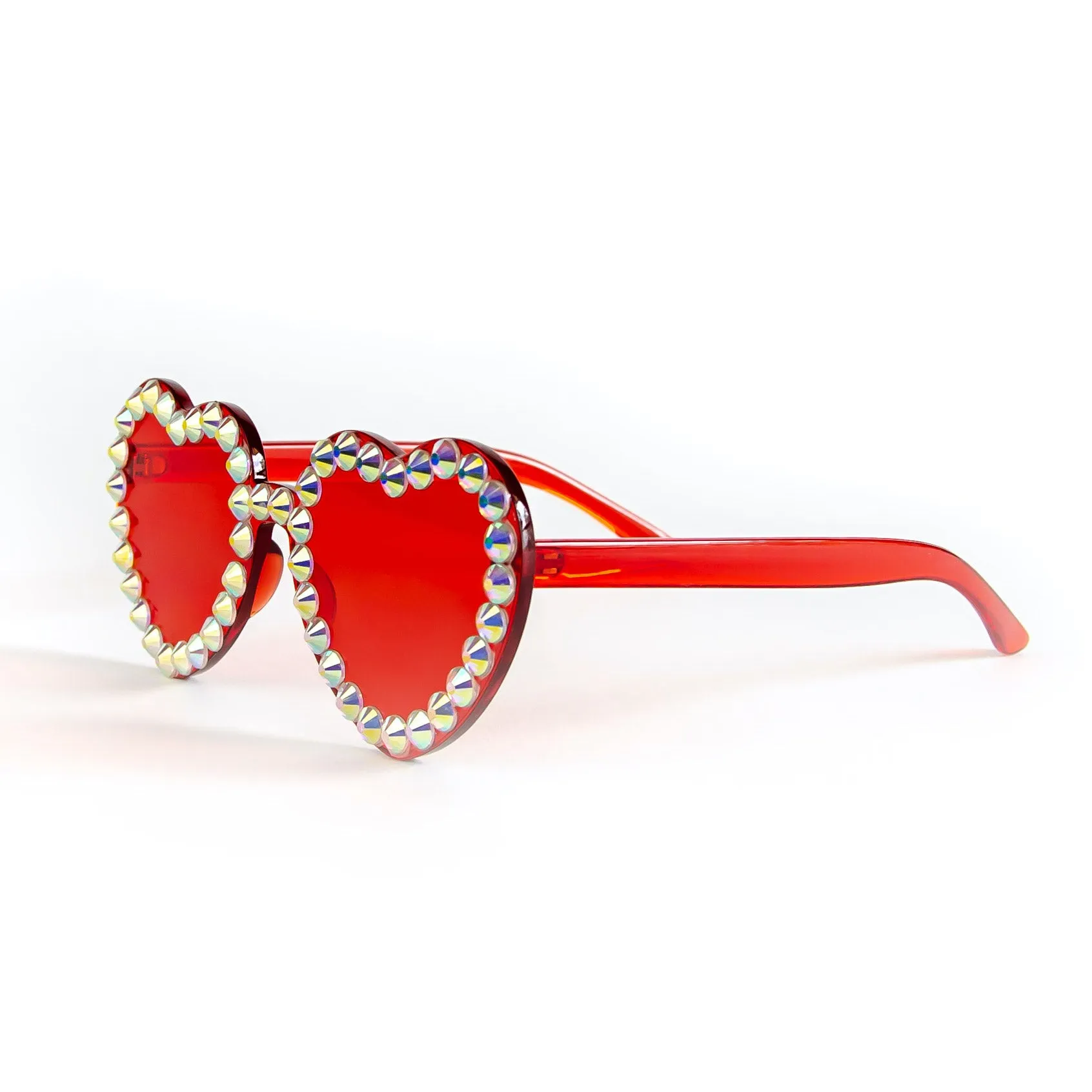 Blingy Rhinestone Heart Sunglasses