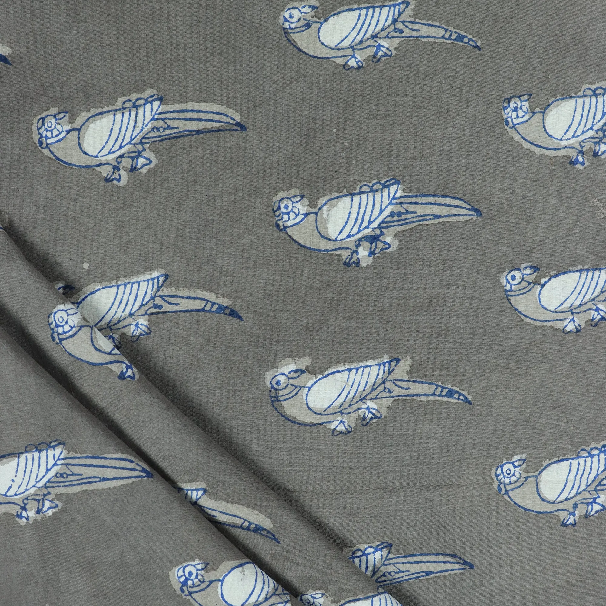 Block Bird Printed Voile Best Cotton Fabric