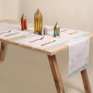 Block Floral Printed Cotton Modern Table Runner