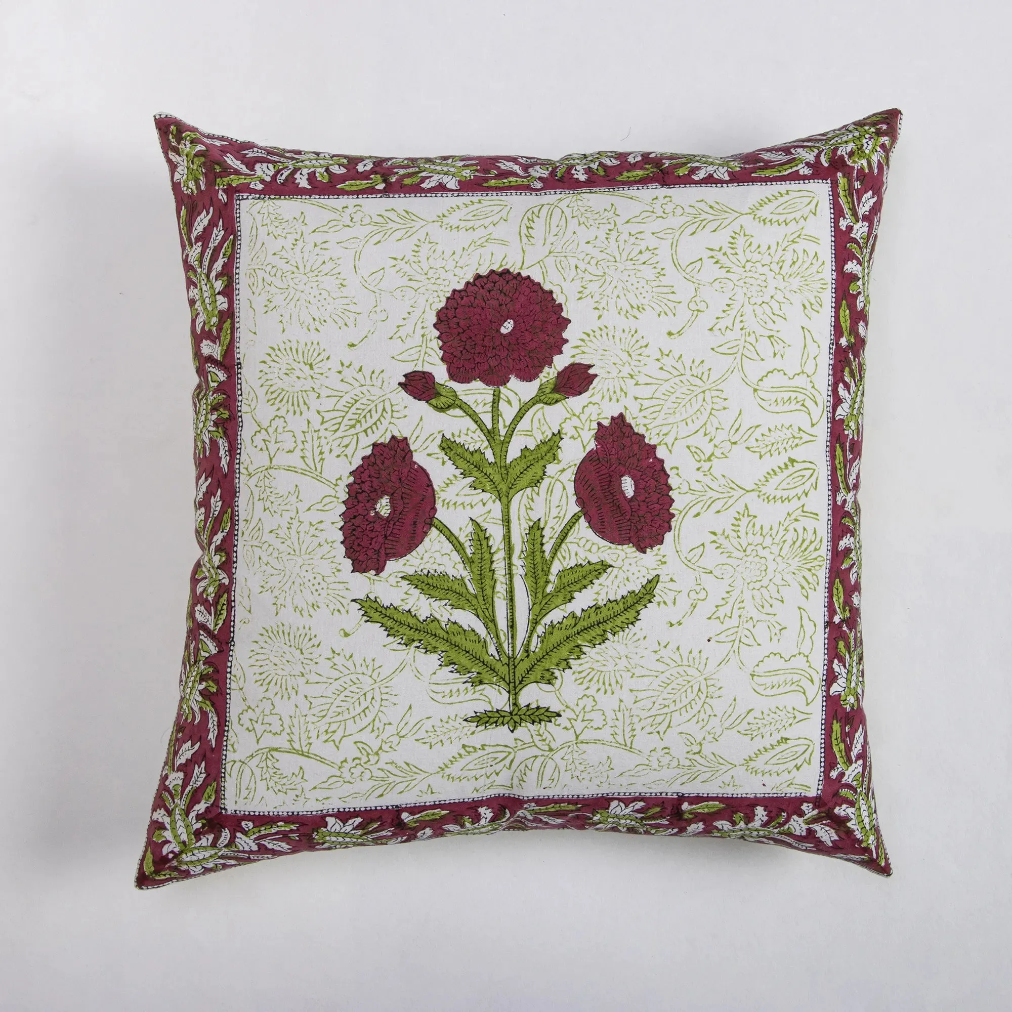 Block Print Cotton Luxury Cushion Cover Flower Design