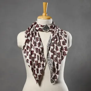 Block Printed Modal Silk Pendant Necklace Scarf 37