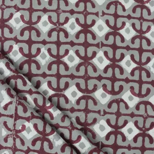 Block Printed Voile Cotton Dress Fabric