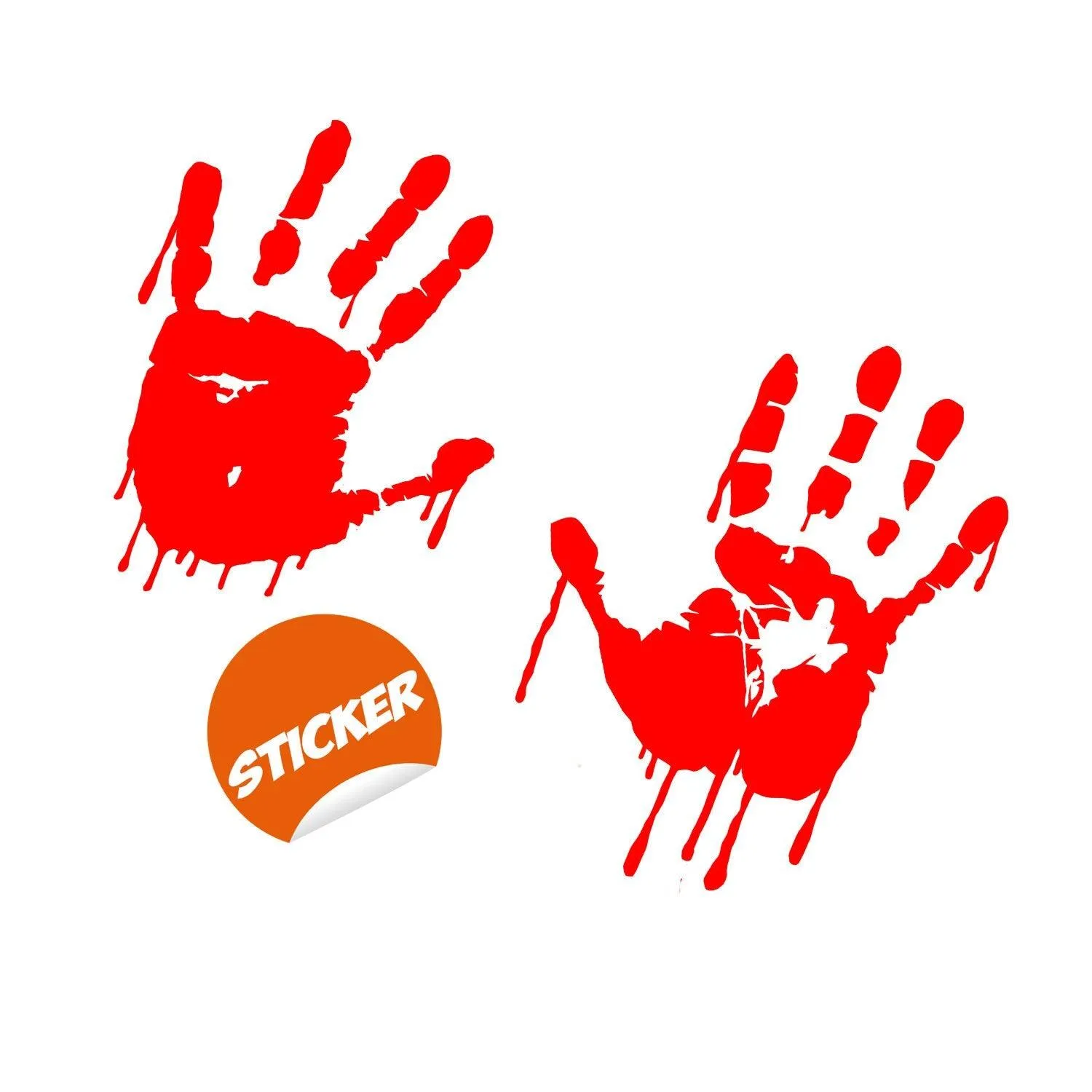 Bloody Hands Scary Red Vinyl Sticker - Zombie Blood Car Wall Laptop Window Halloween Decal Print