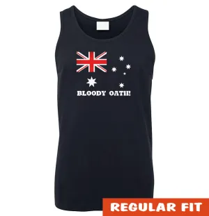 Bloody Oath! Australian Flag Mens Singlet (Navy)