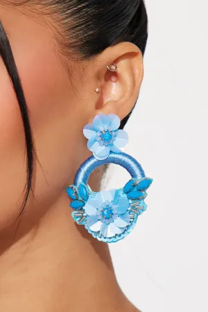 Bloom With Grace Earrings - Blue