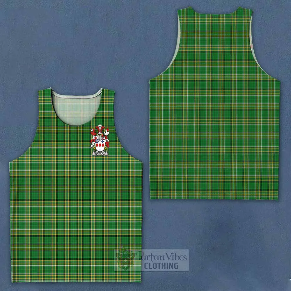 Bloomfield Irish Clan Tartan Men's Tank Top with Coat of Arms