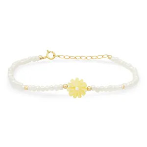 Blooming Daisy & Pearl Bracelet