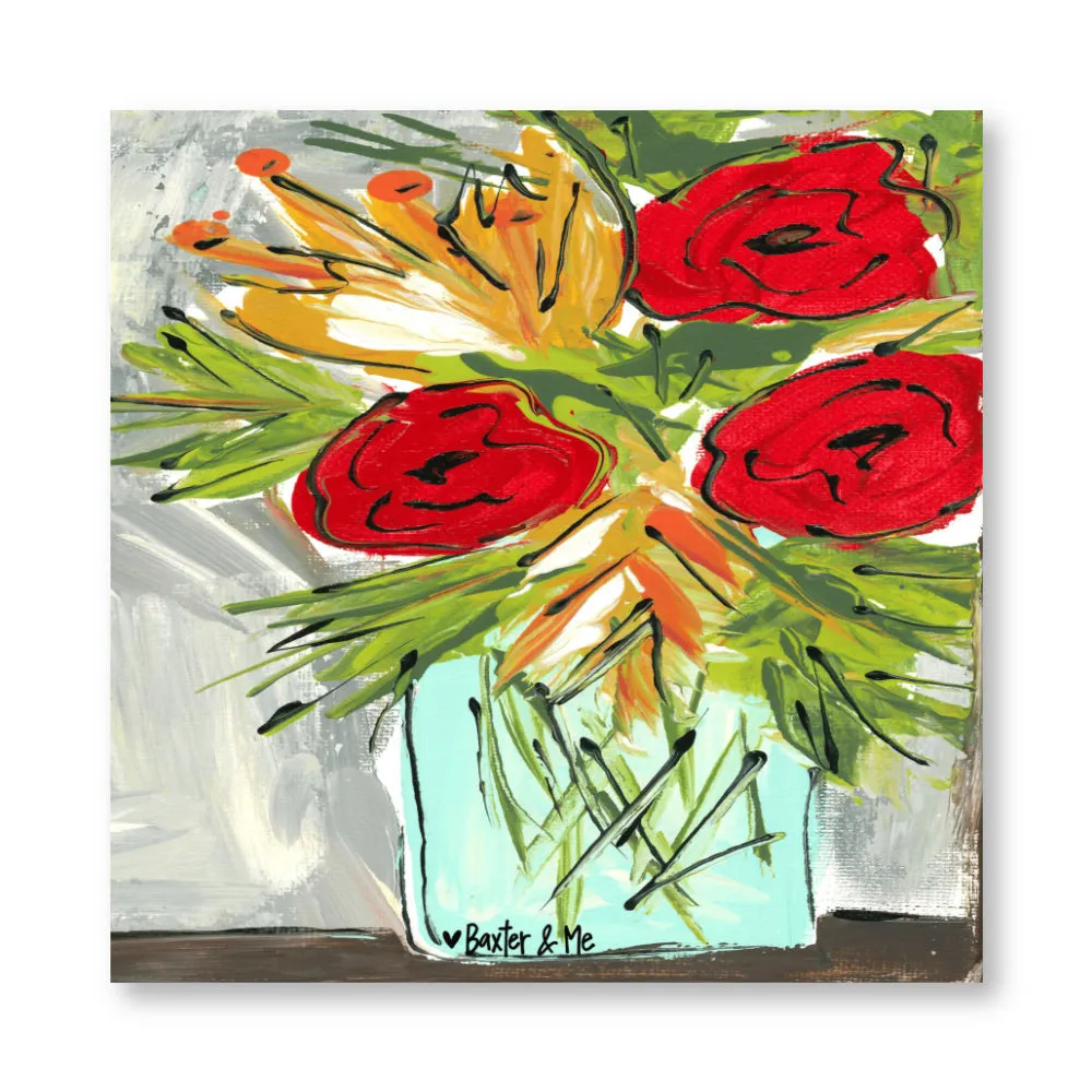 Blooming Jar - Wrapped Canvas