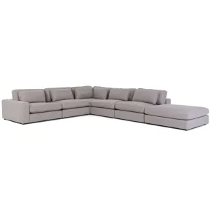 Bloor 5-Piece Sectional w/ Ottoman, Chess Pewter