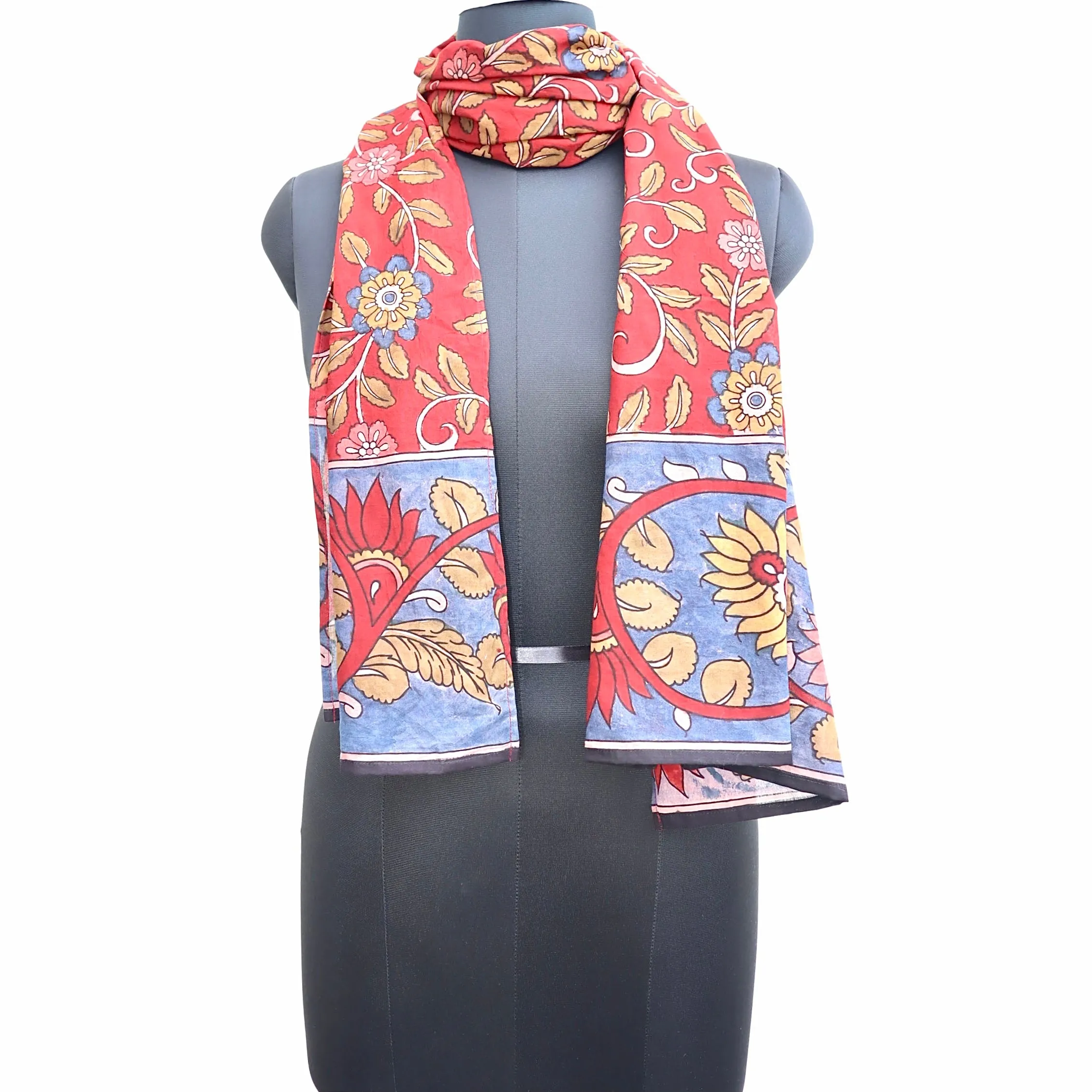 Blossom Serenade – Limited Edition Hand Painted Cotton Scarf (HS0004)