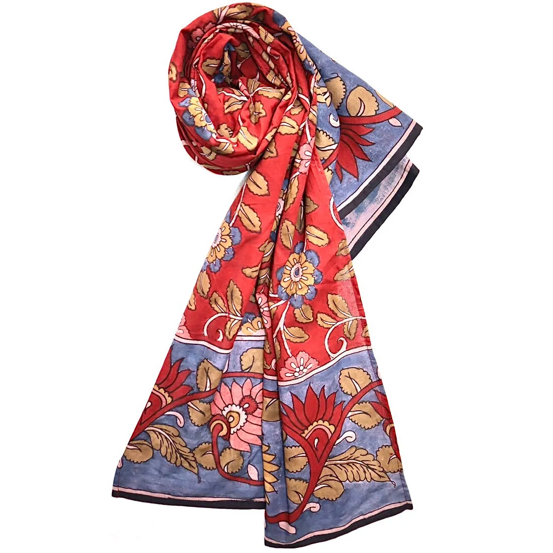 Blossom Serenade – Limited Edition Hand Painted Cotton Scarf (HS0004)