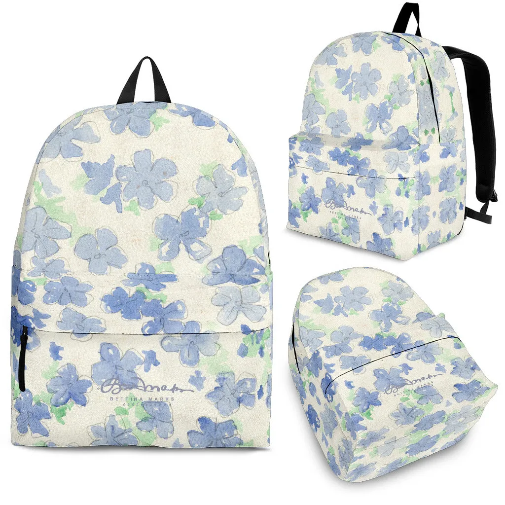 Blu&White Watercolor Floral Back Pack