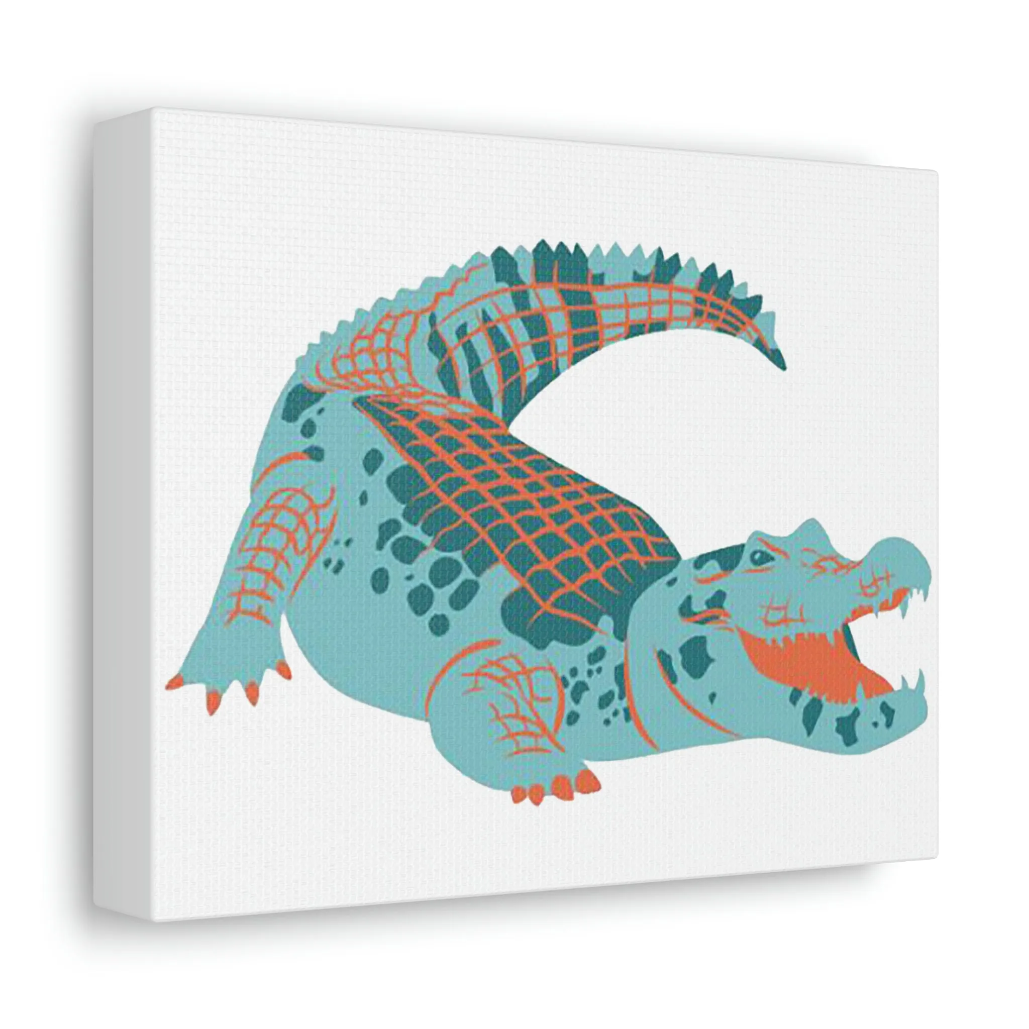 Blue Alligator Stretched Canvas