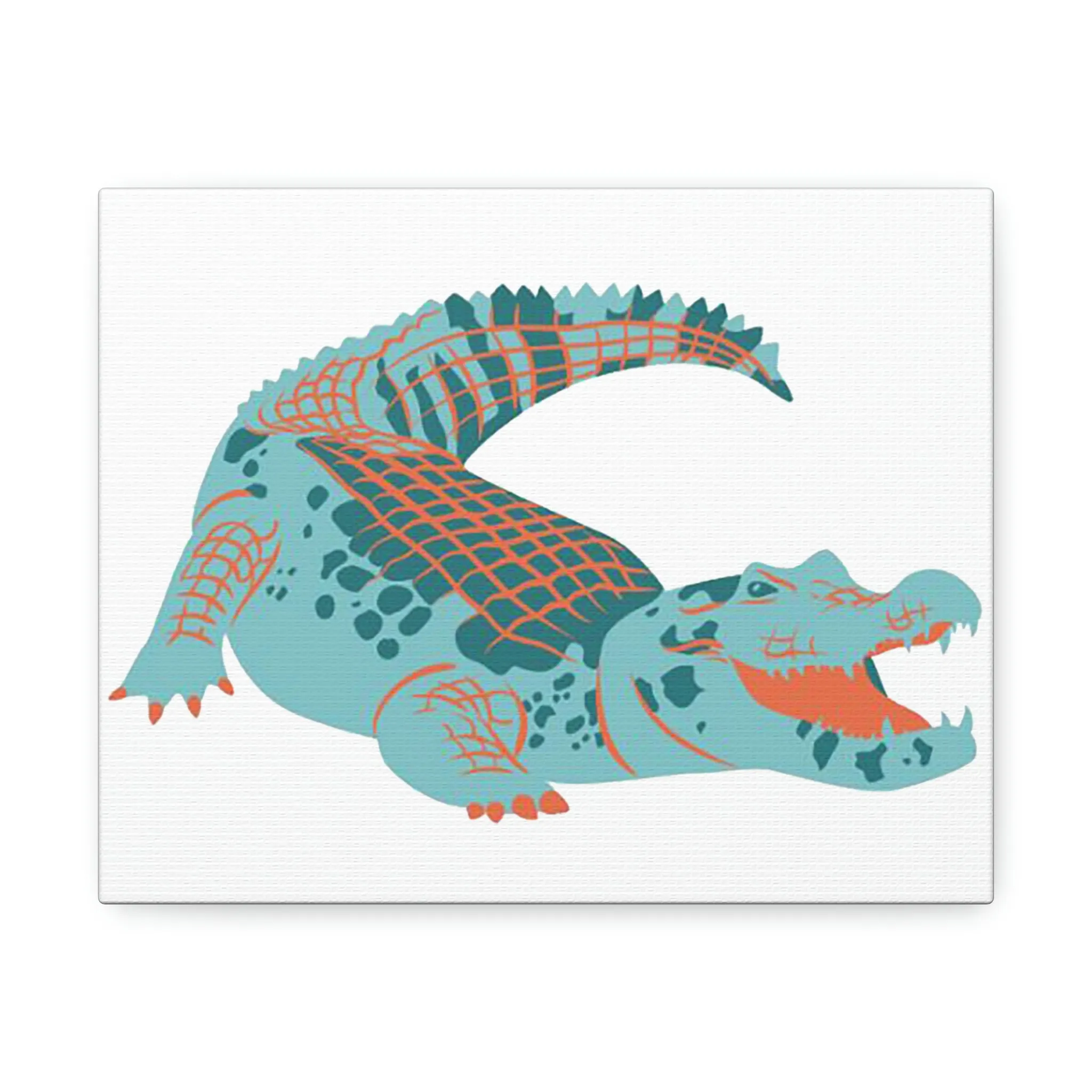 Blue Alligator Stretched Canvas