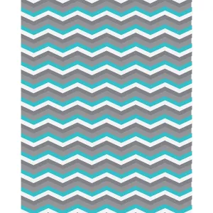 Blue & Gray Chevron Printed Backdrop