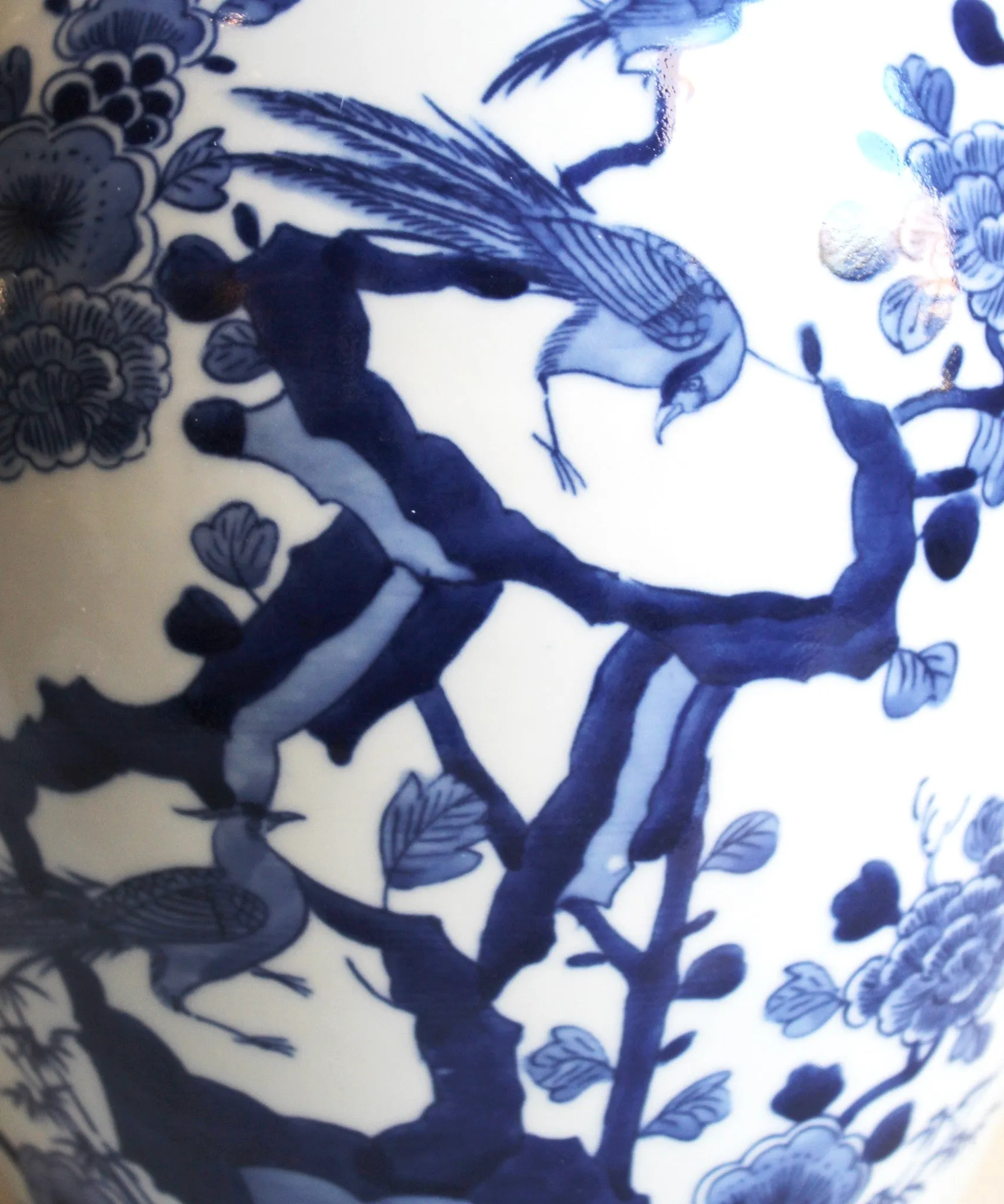 Blue & White Chinoiserie Jar, 13"