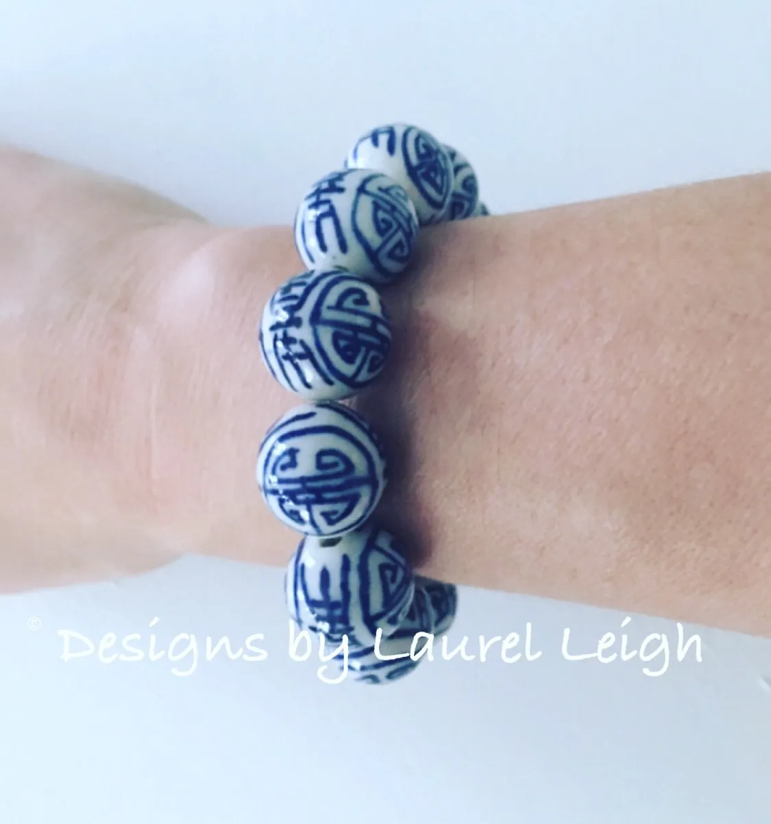 Blue & White Chinoiserie Longevity Bracelet