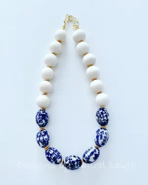 Blue & White Chinoiserie Statement Necklace