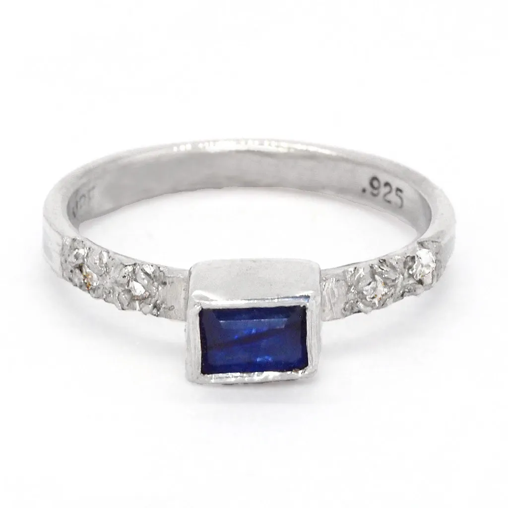 Blue & White Sapphires Ring (size 8 1/2)