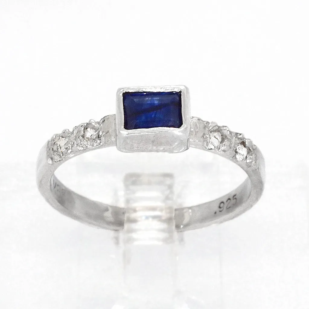 Blue & White Sapphires Ring (size 8 1/2)