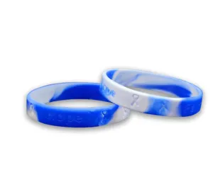 Blue & White Silicone Bracelets (Child Size)