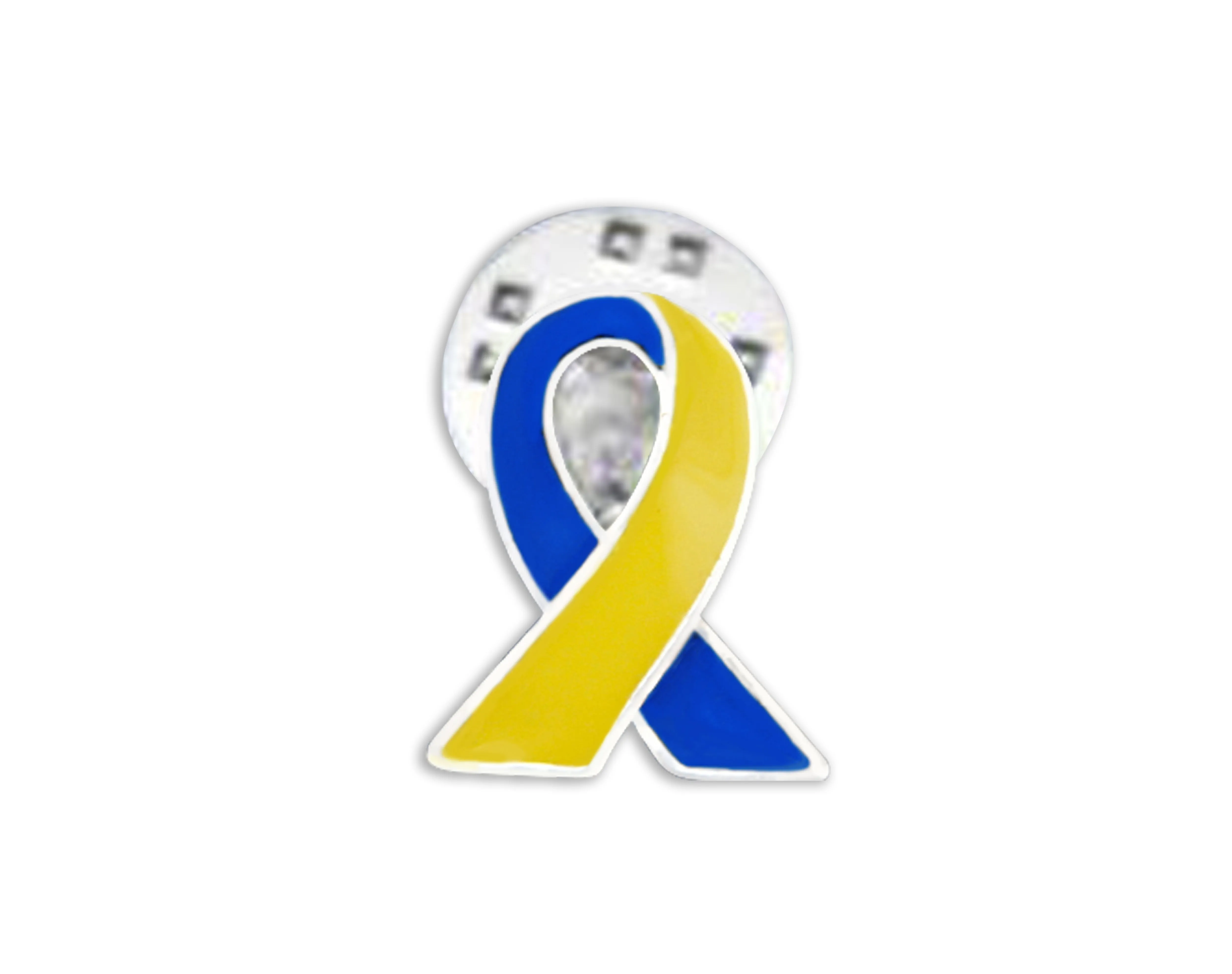 Blue & Yellow Ribbon Lapel Pins