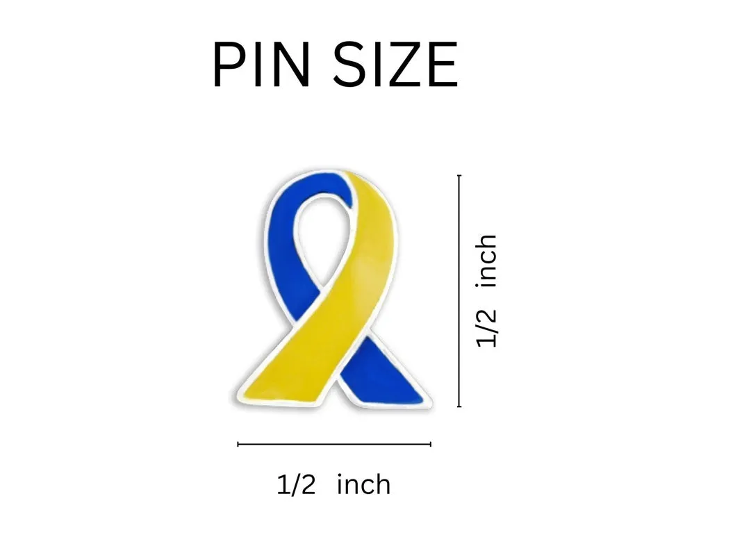 Blue & Yellow Ribbon Lapel Pins