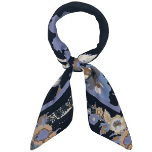 Blue and beige neckerchief with floral paisley design