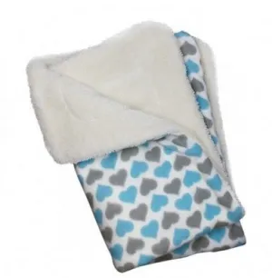 Blue and Gray Hearts Fleece-Ultra-Plush Blanket