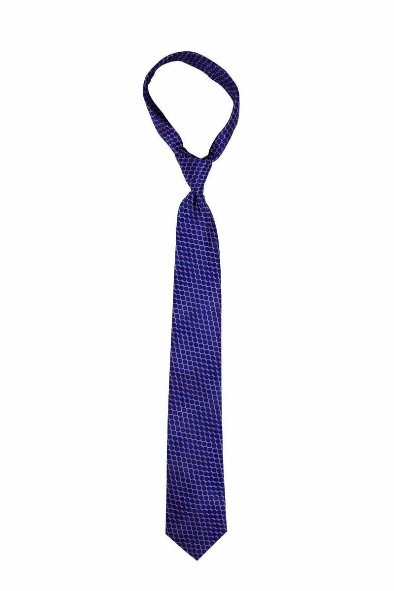 Blue and Pink Mesh Traditional Tie