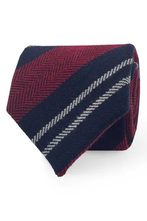 Blue and red regimental classic wool tie