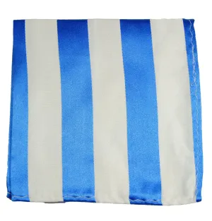 Blue and Silver Striped Silk Pocket Square