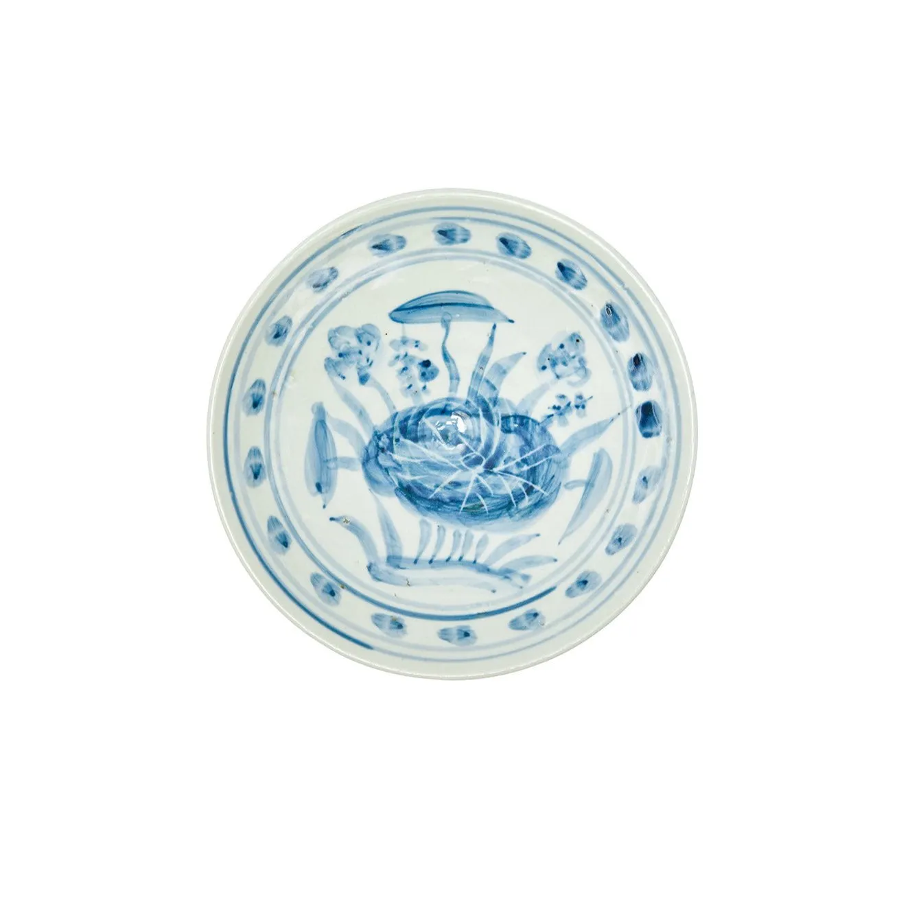 Blue and White Bowl, Lotus Print