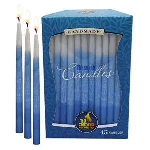 Blue And White Hanukkah Candles