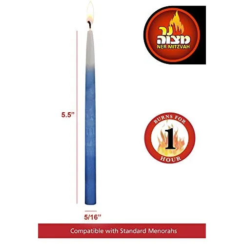 Blue And White Hanukkah Candles